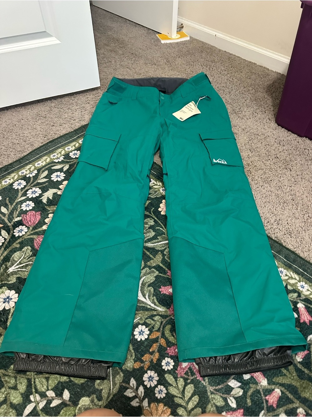 REI Men's Teal Cargo Snow Pants